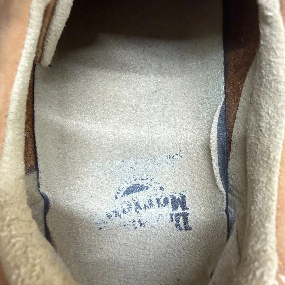 Dr Martens Vintage Casual Low Sneakers Mens 8 Tan Brown Leather Square Toe Y2K
